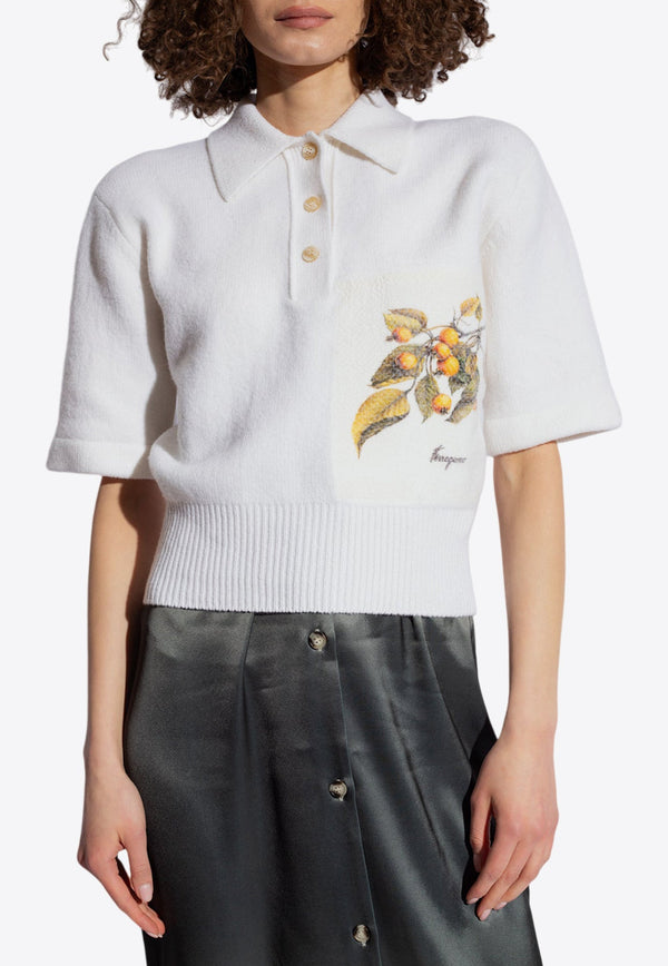 Printed Cashmere Polo T-shirt