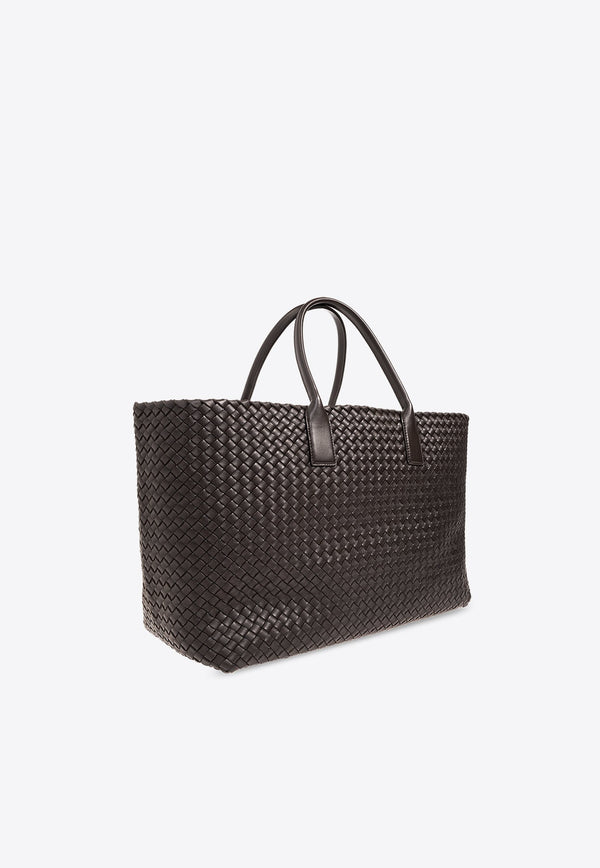 Large Cabat Intrecciato Leather Tote Bag