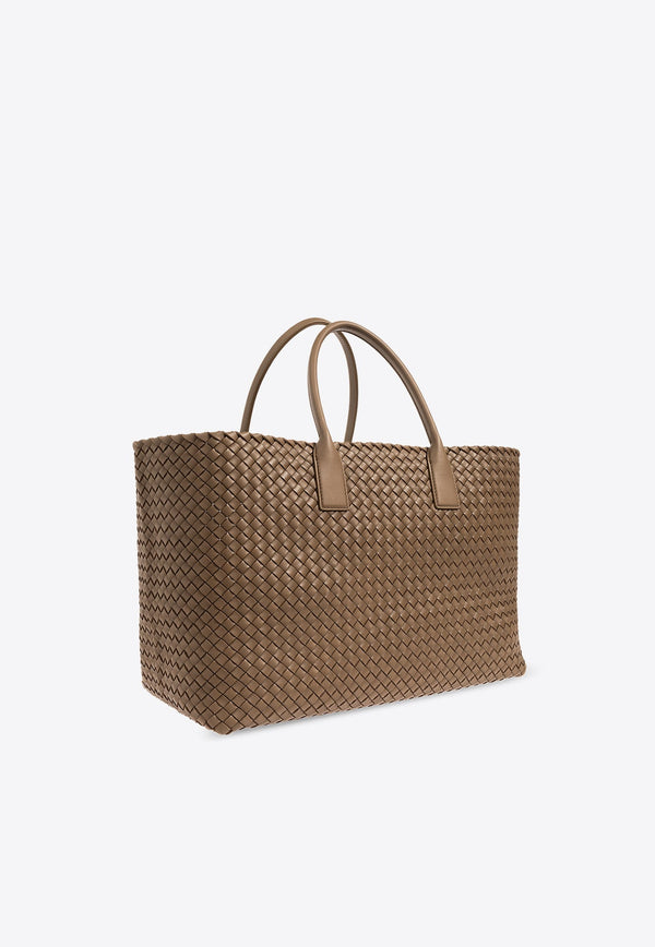 Large Cabat Intrecciato Leather Tote Bag