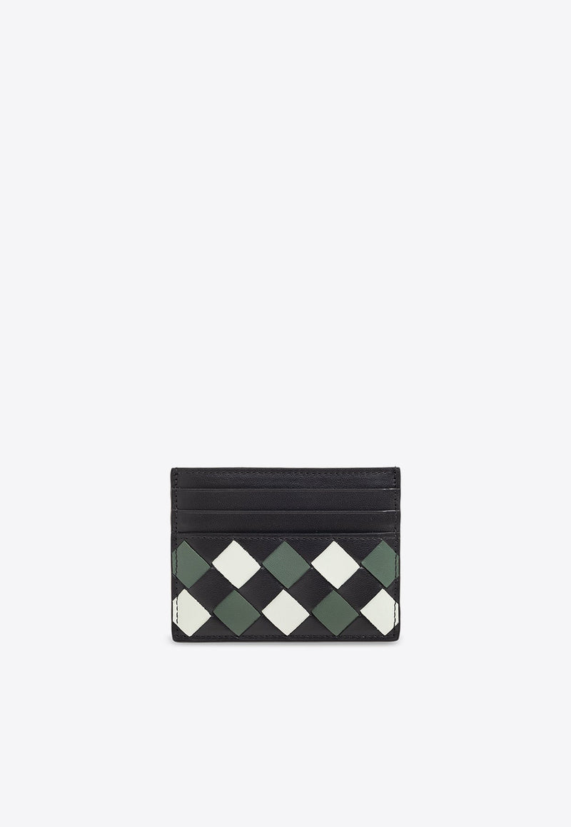 Tri-Color Intrecciato Leather Cardholder