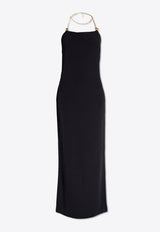 Chain Strap Halterneck Maxi Dress