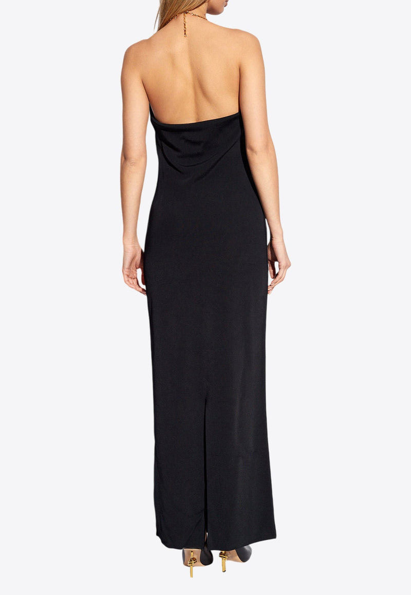 Chain Strap Halterneck Maxi Dress