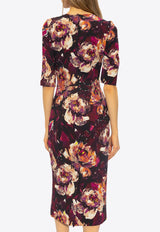 Peony Print Cady Sheath Dress