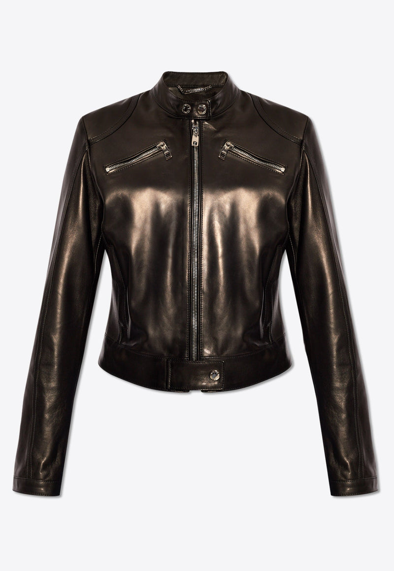 Cropped Leather Jacket