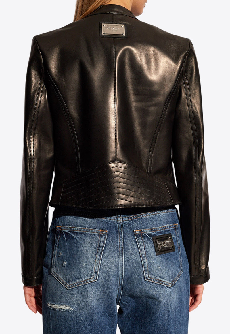 Cropped Leather Jacket