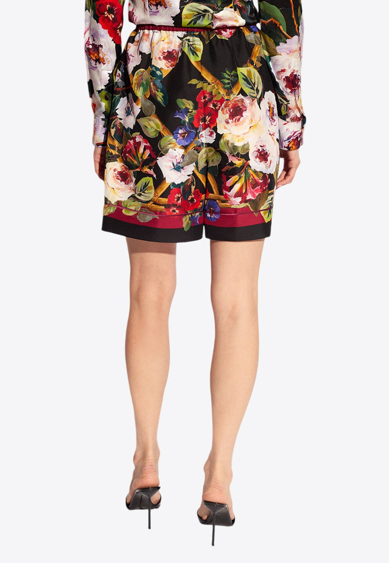 Rose Garden Print Pajama Shorts