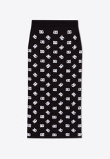 DG Logo Jacquard Midi Pencil Skirt