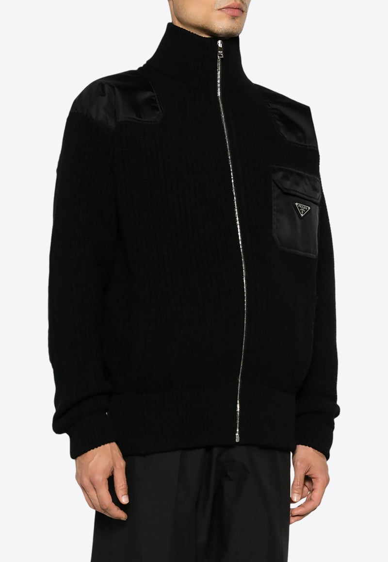 Enamel-Triangle Zip-Up Jacket