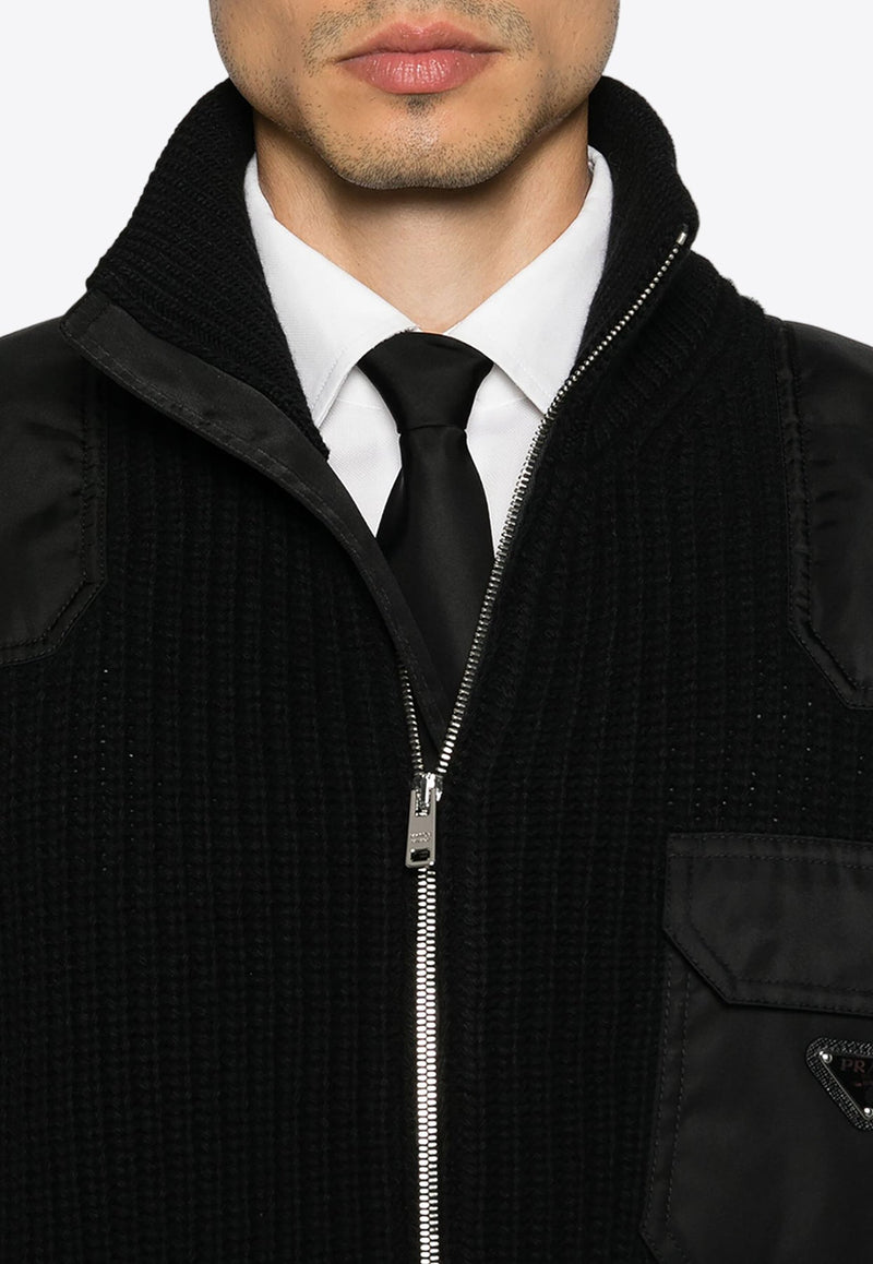 Enamel-Triangle Zip-Up Jacket