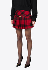 Tartan Check Flared Mini Skirt