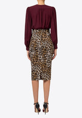 Leopard Print Midi Pencil Skirt