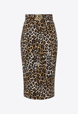 Leopard Print Midi Pencil Skirt