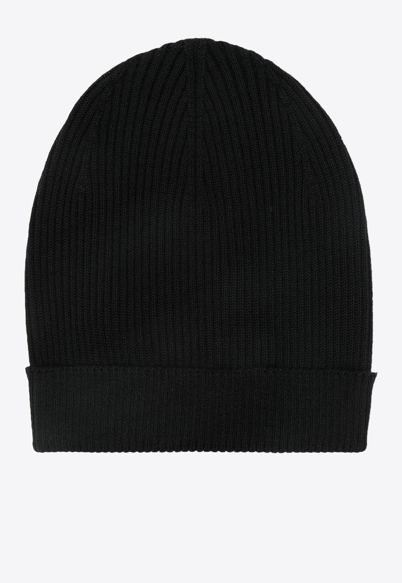 Ribbed Knit Cashmere Beanie