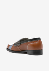 Colorblocked Calf Leather Loafers