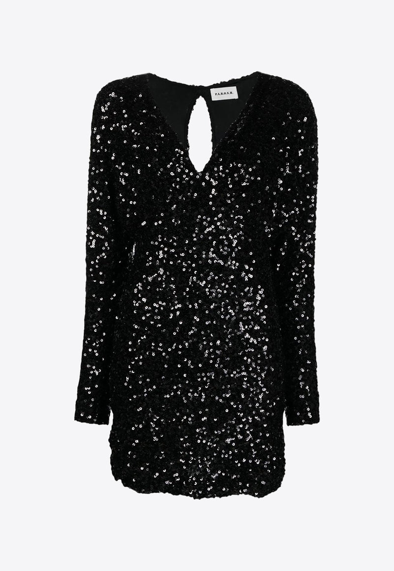 Paris Sequin-Embellished Mini Dress