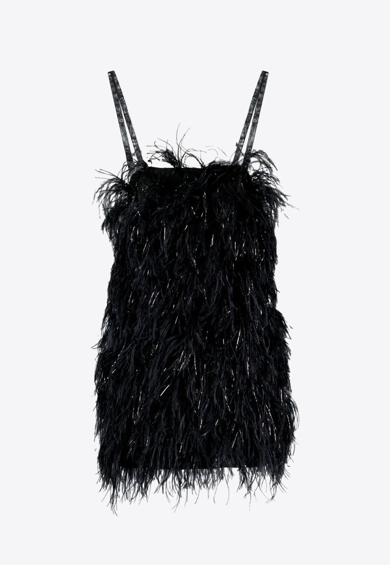 Ostrich Feather Mini Dress