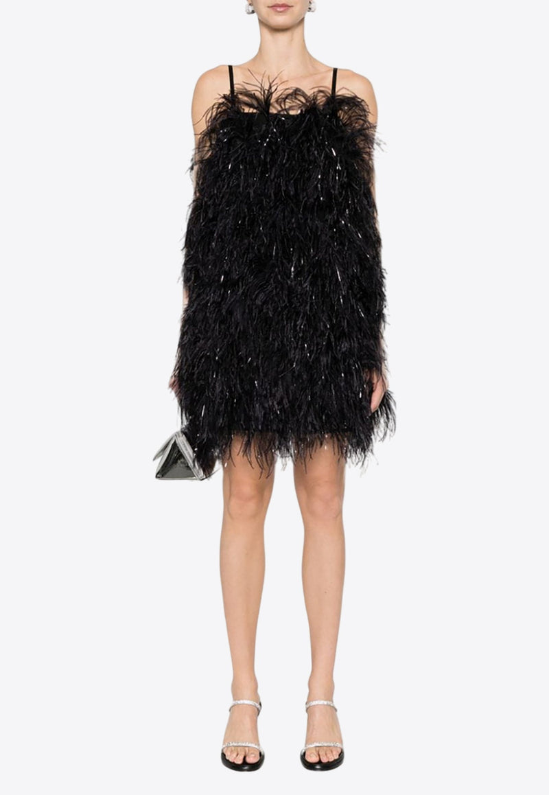 Ostrich Feather Mini Dress