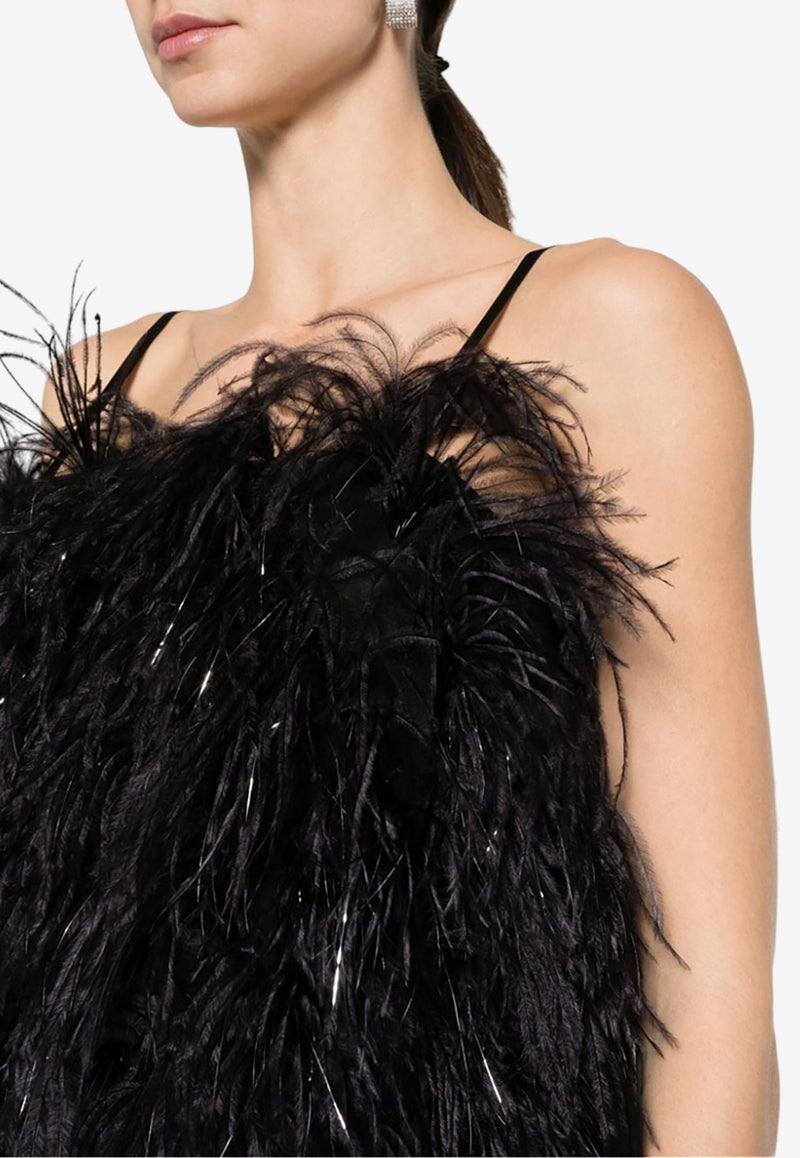 Ostrich Feather Mini Dress