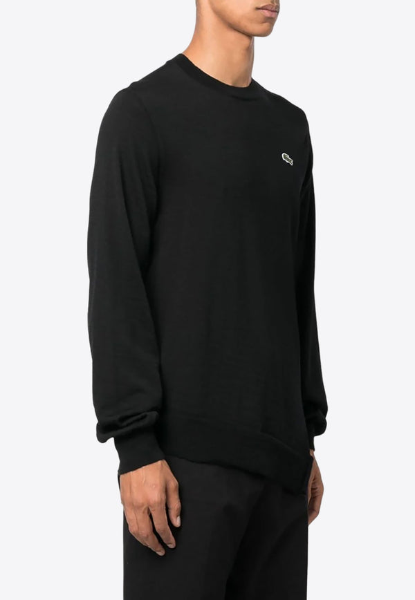 X Lacoste Logo Embroidered Wool Sweater