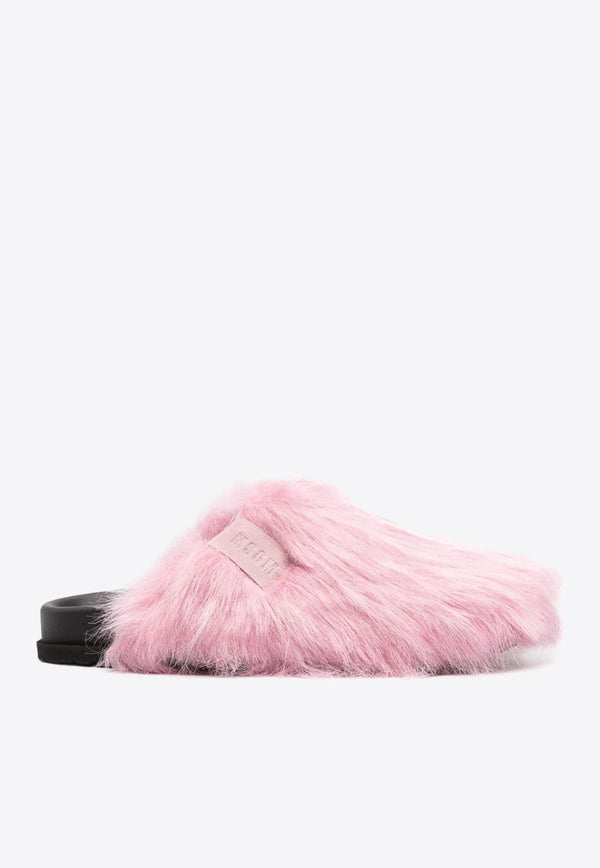 Faux-Fur Flat Mules