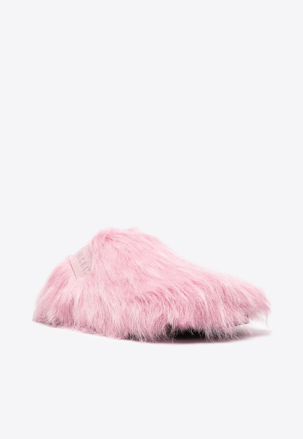 Faux-Fur Flat Mules