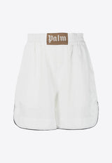 Logo Patch Linen Shorts