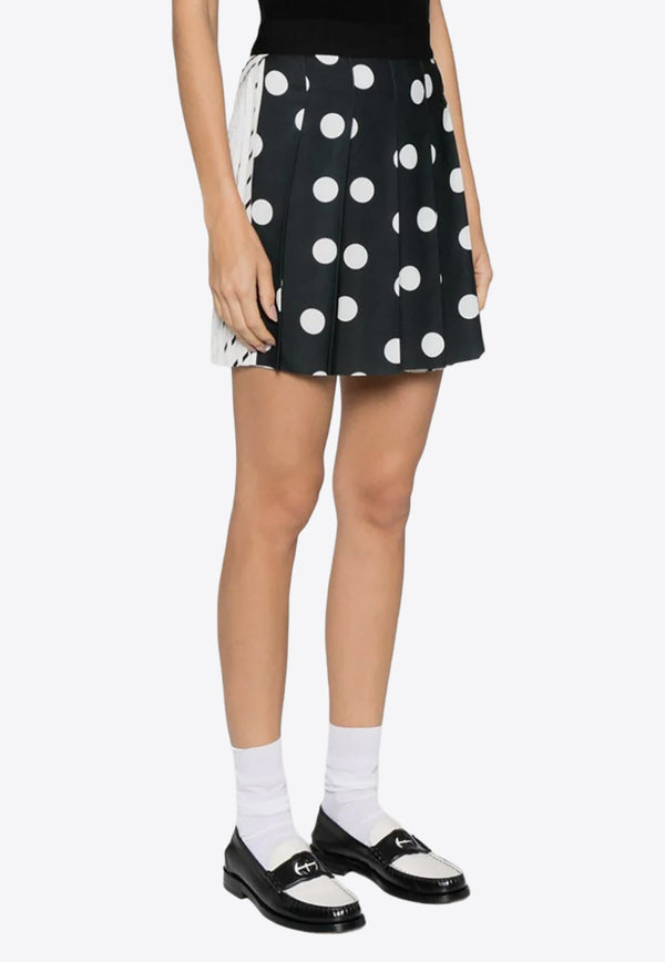 Polka Dot Pleated Mini Skirt