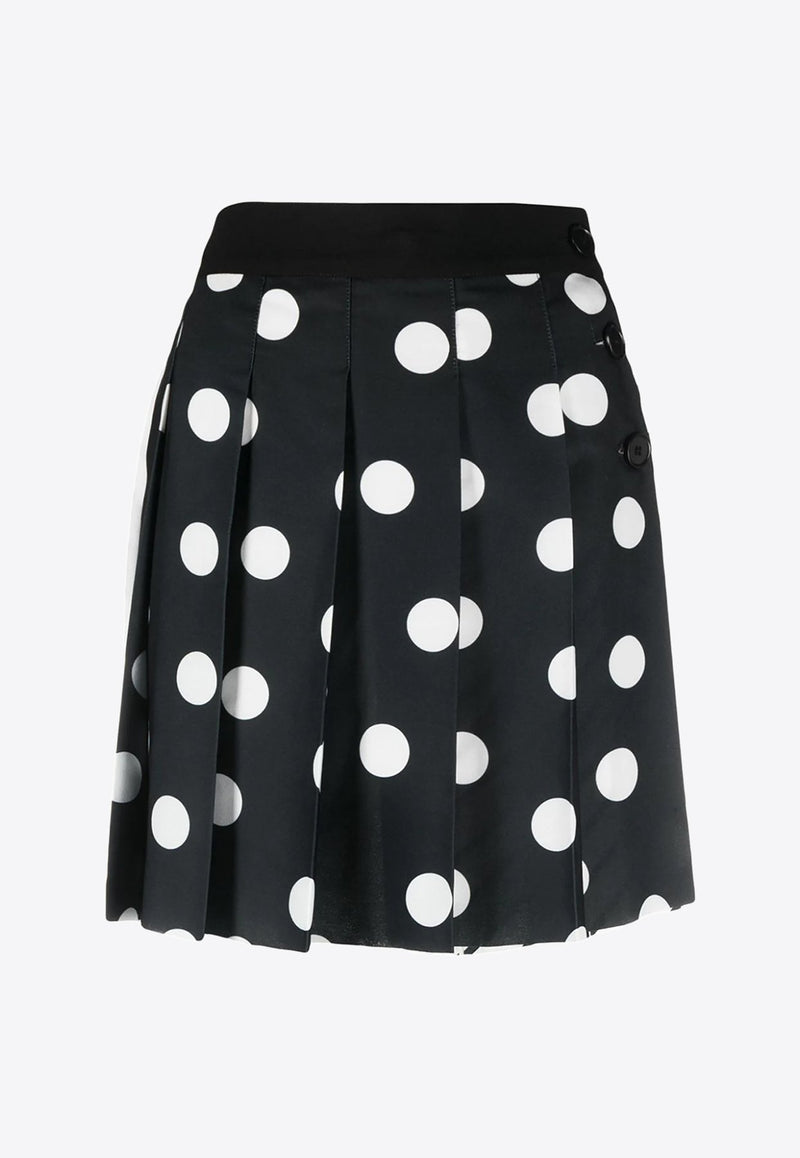 Polka Dot Pleated Mini Skirt