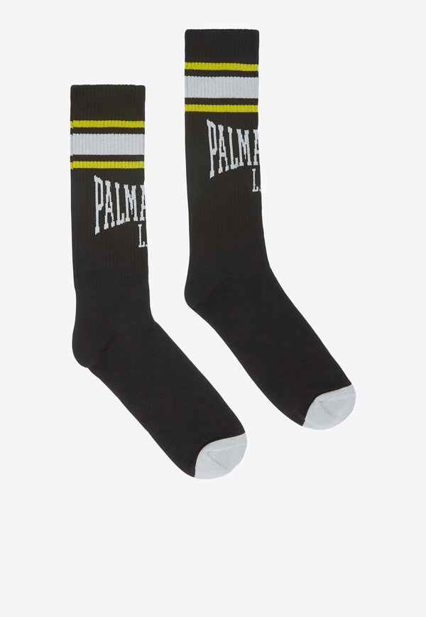 College Intarsia Knit Logo Socks