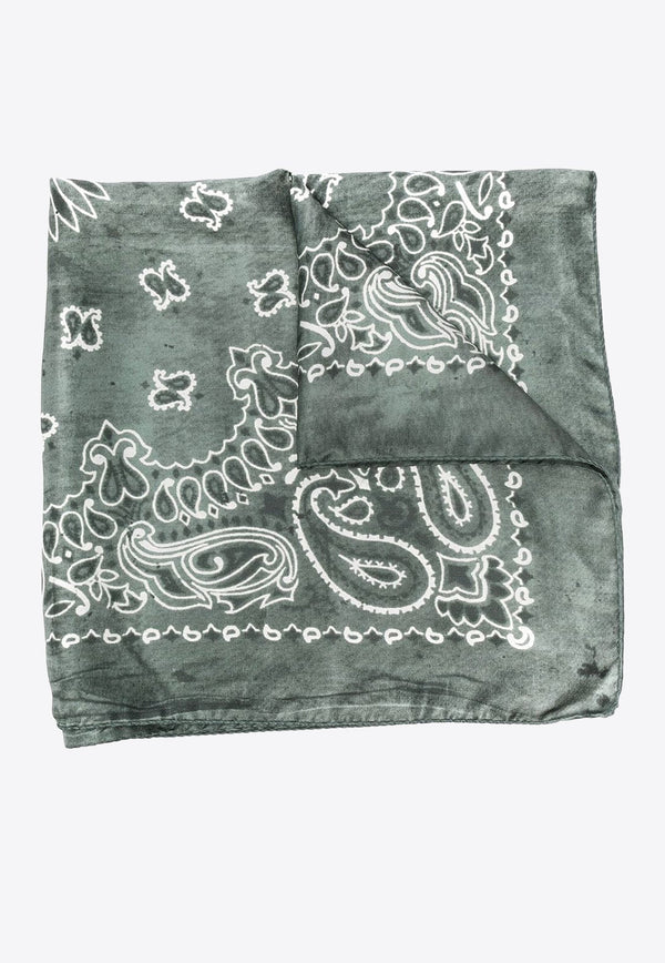 Paisley Print Tie-Dye Silk Foulard