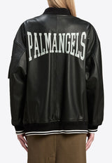 College Leather Bomber Jacket