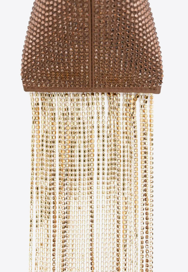 Mini Crystal-Embellished Fringed Bag