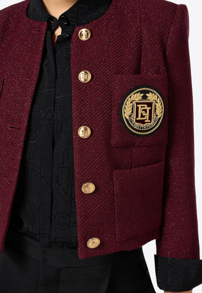 Logo Patch Tweed Jacket