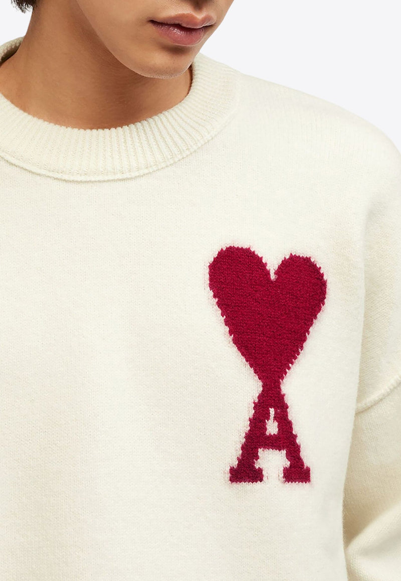 Intarsia Knit Ami De Coeur Wool Sweater