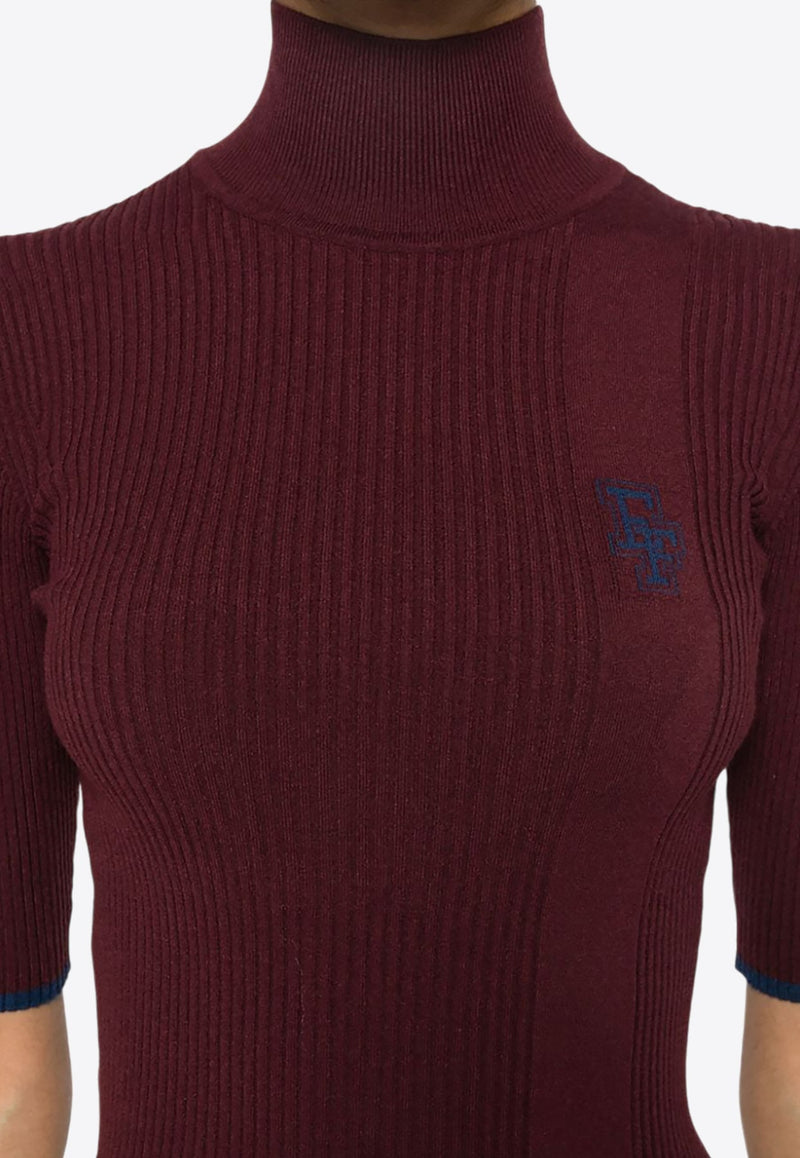 Turtleneck Rib Knit Top