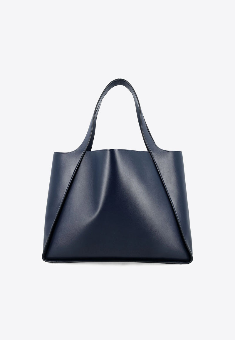 Perforated Logo Faux Leather Tote Bag