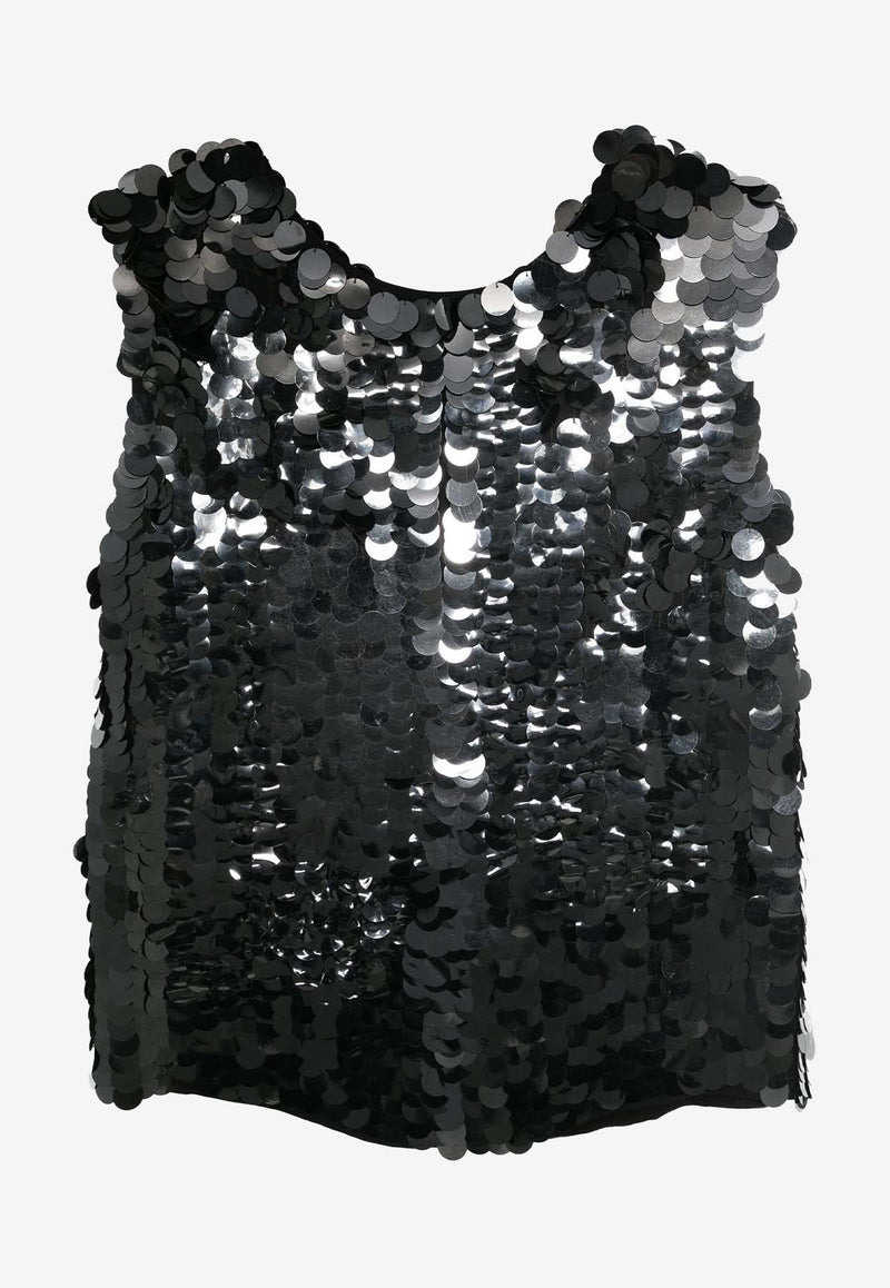 Glass Sequin Embellished Top