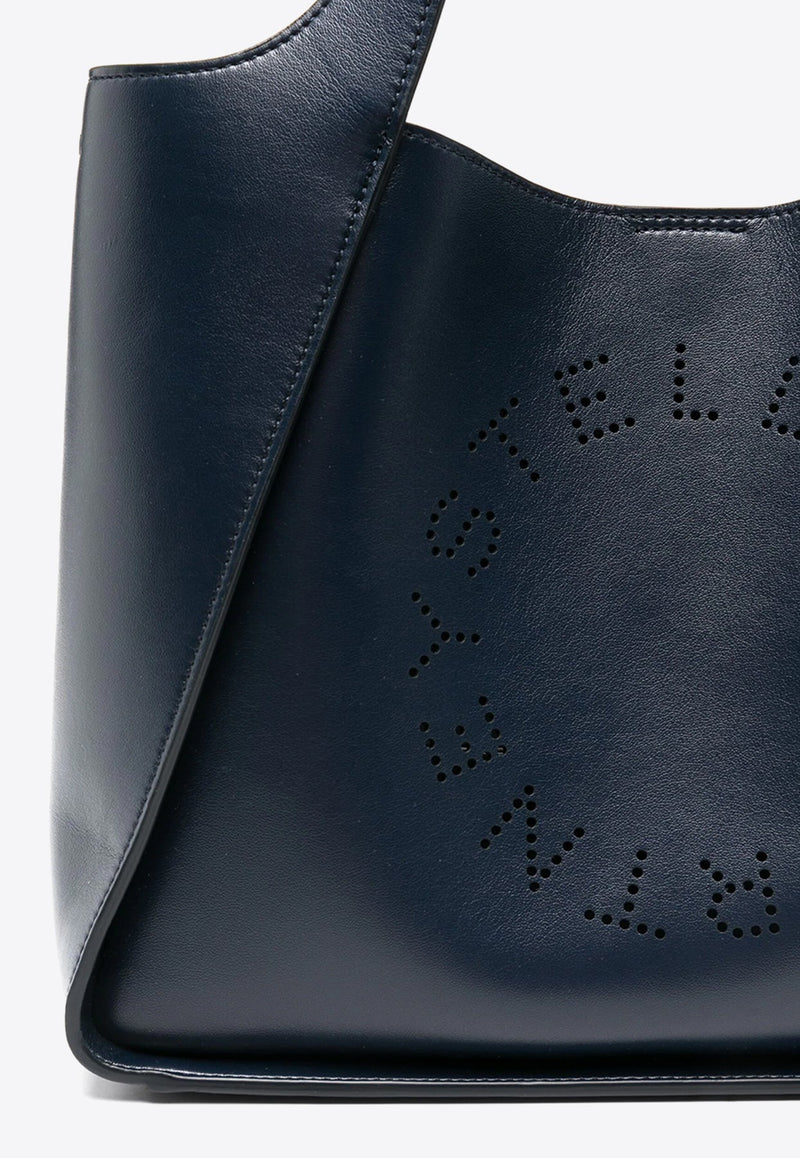 Perforated Logo Faux Leather Tote Bag