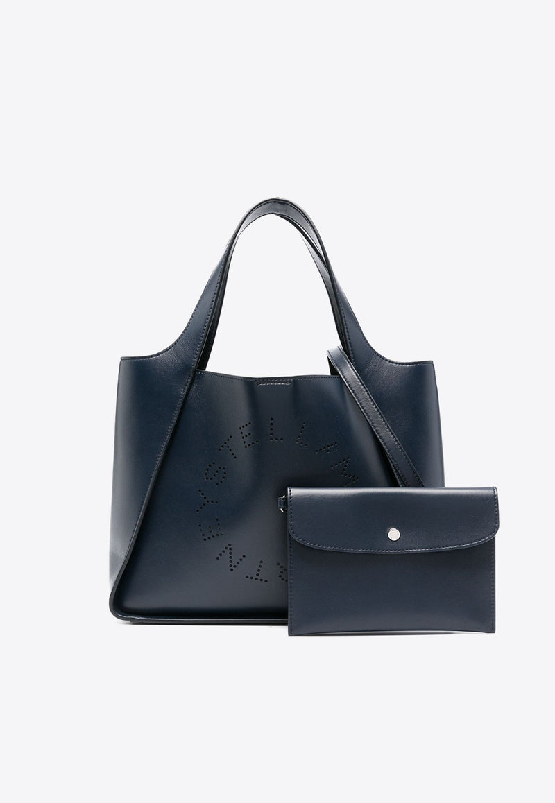 Perforated Logo Faux Leather Tote Bag