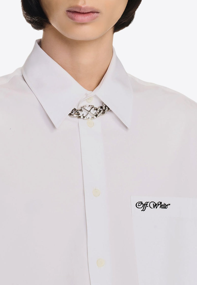 Logo Embroidered Oversize Shirt