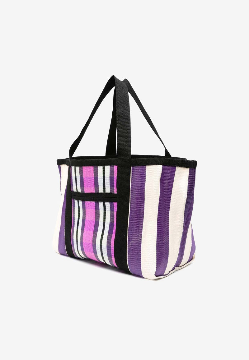 Darwen Stripe Nylon Tote Bag