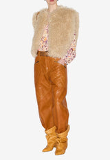 Florane Cropped Shearling Vest