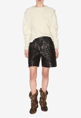 Candice Mini Shorts in Quilted Leather