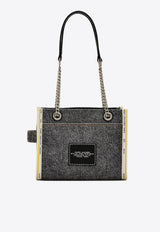 The Small Denim Chain Tote Bag