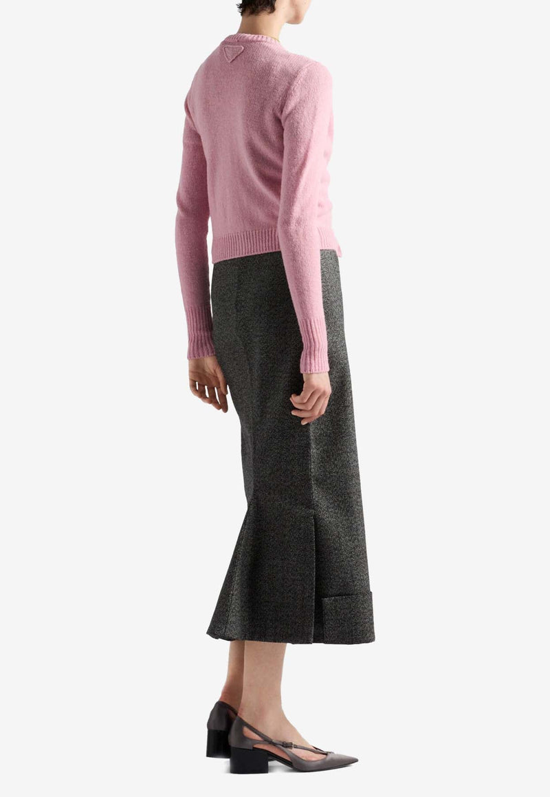 Mouliné A-line Midi Skirt