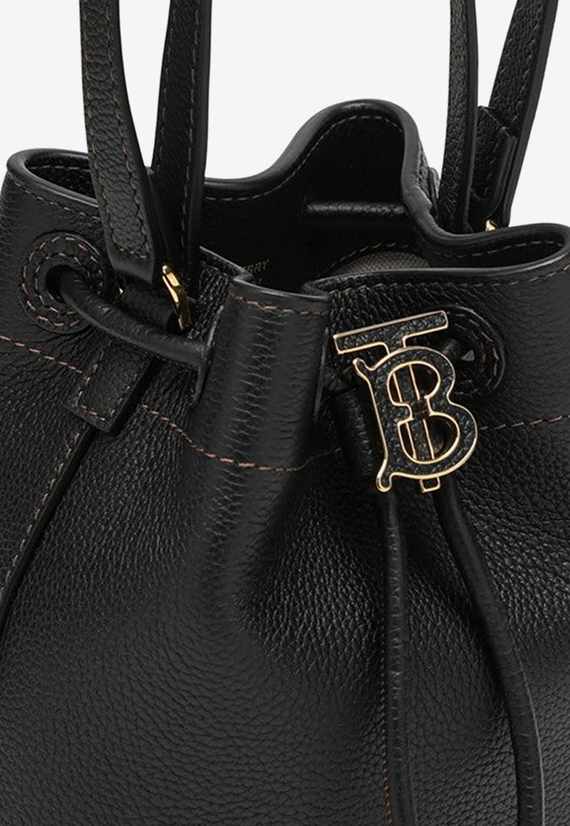 Mini TB Bucket Bag in Grained Leather