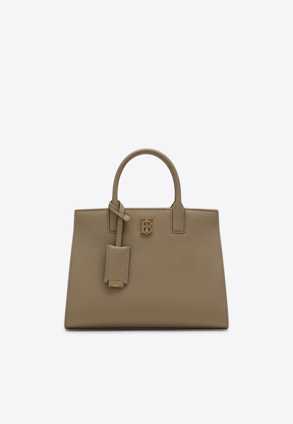 Mini Frances Monogram Tote Bag in Grained Leather