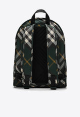 Large Check Pattern Shield Backpack