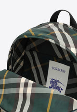 Large Check Pattern Shield Backpack