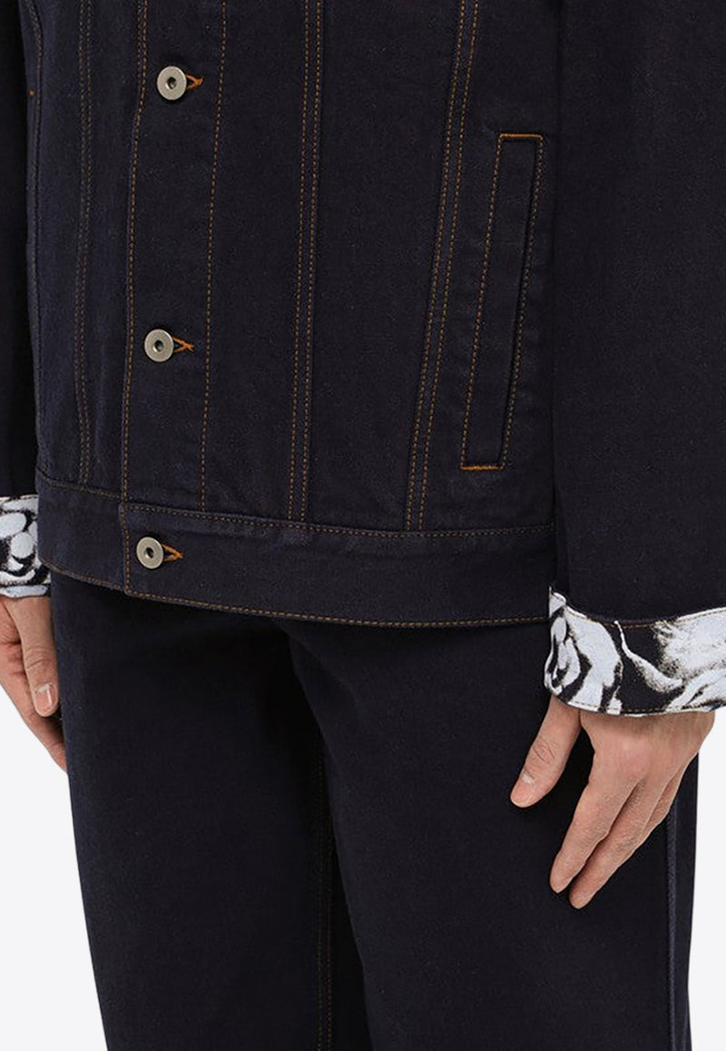 Contrasting-Cuffs Denim Jacket